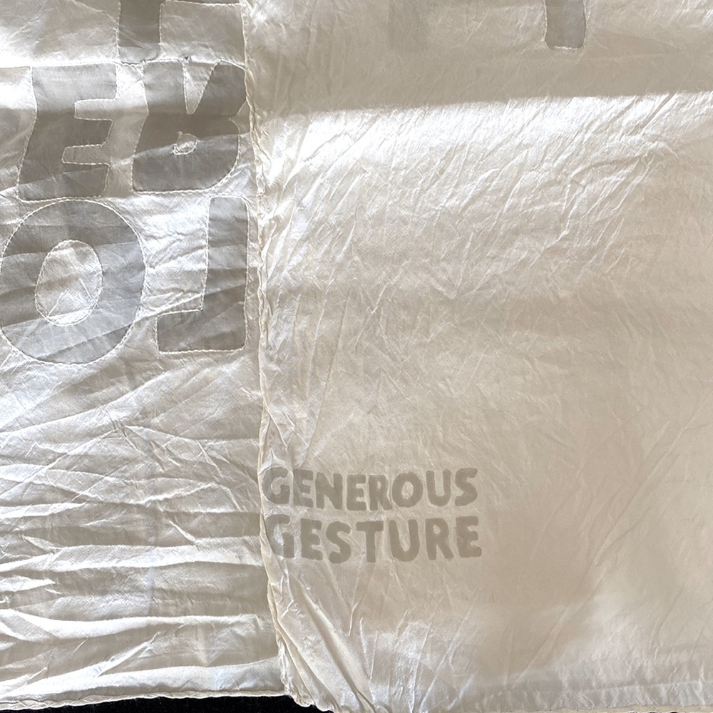 Generous gesture crinkle silk scarf. OS